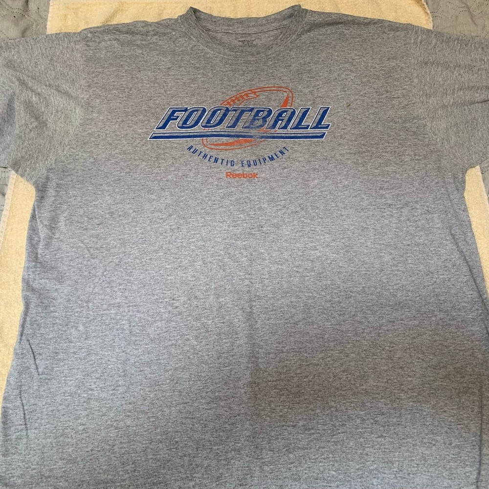 Pre Owned 2XL Reebok Mens Grey T-Shirt Football